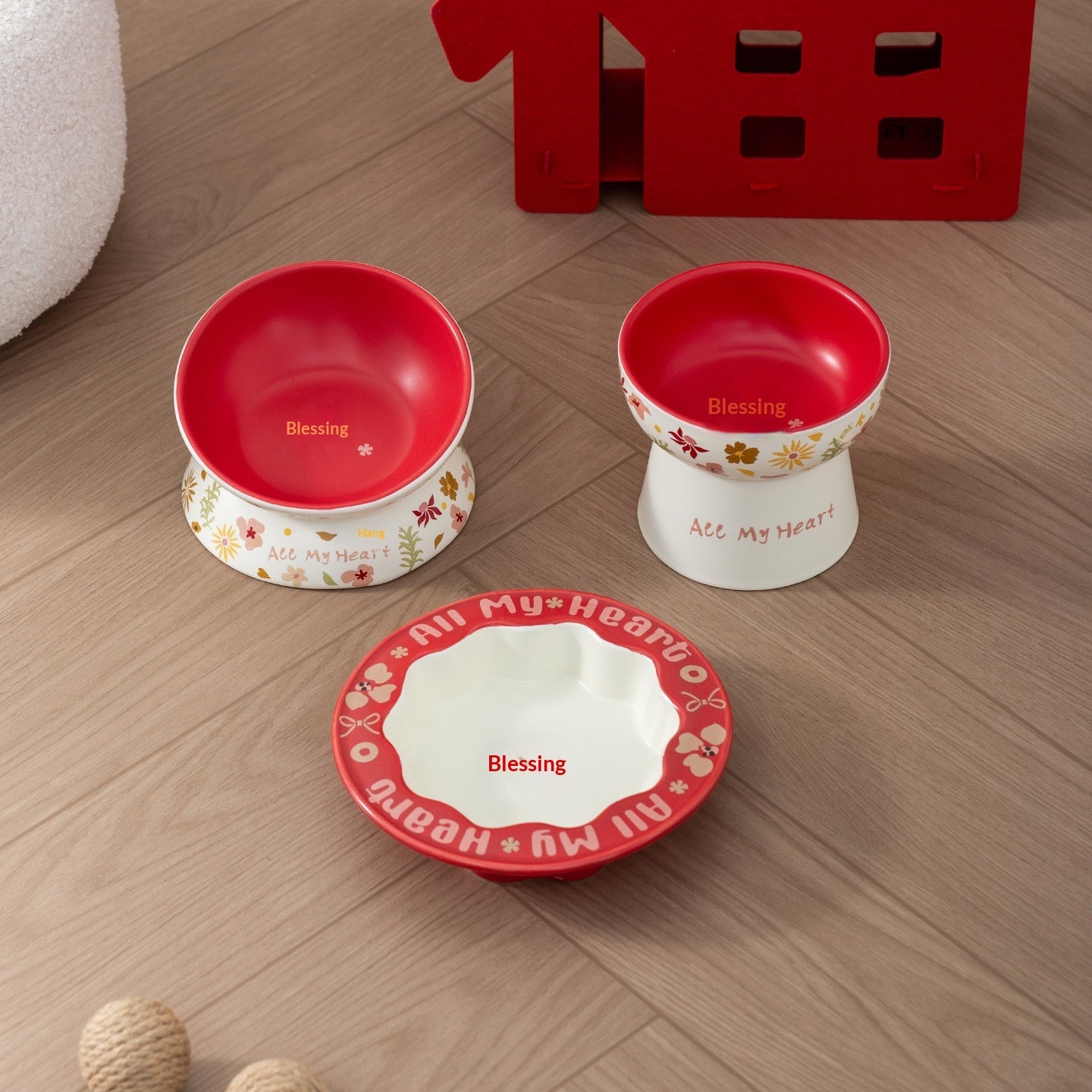 Lacy Ceramic Fu Pet Bowl