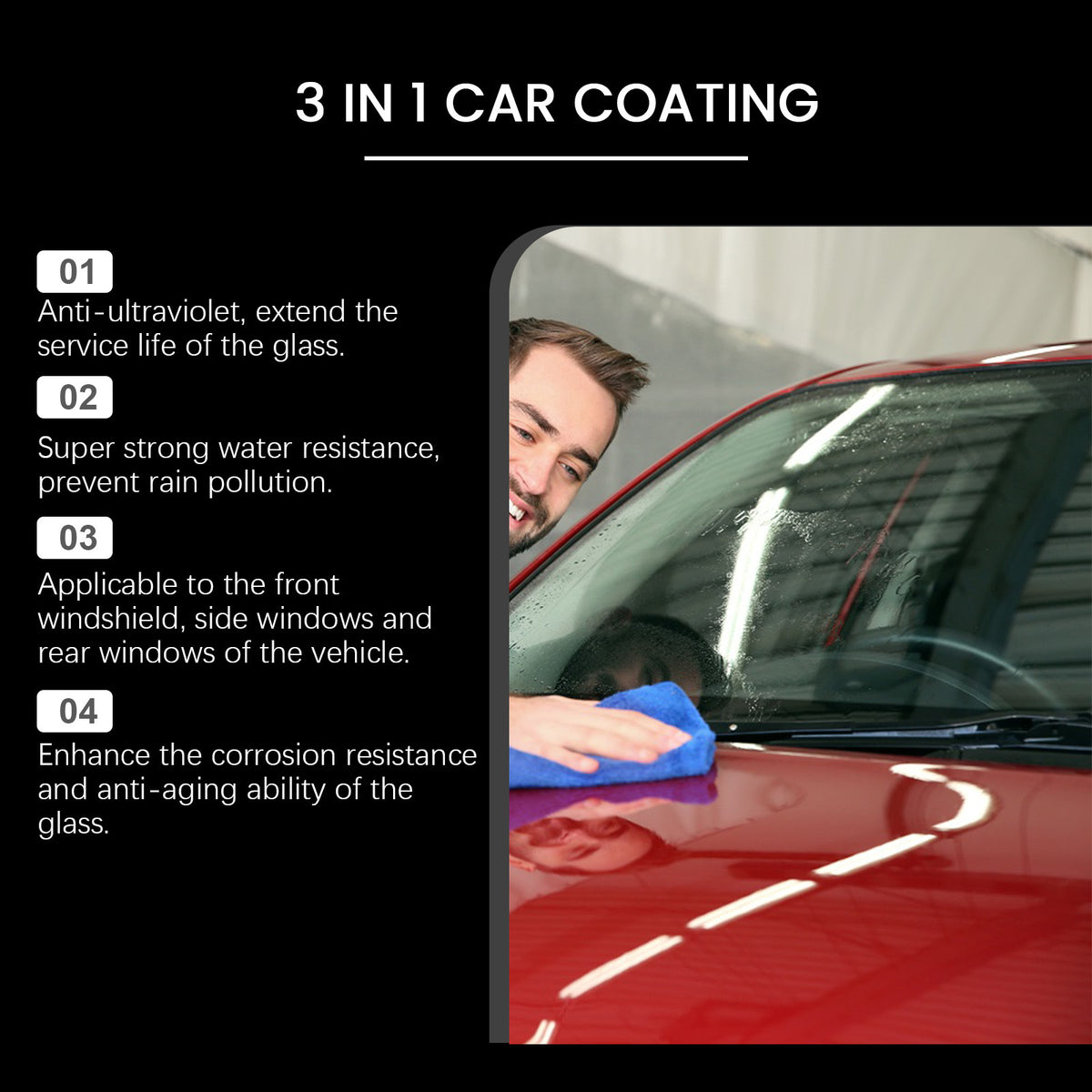 3-en-1 Nettoyage par pulvérisation de revêtement de voiture avec cire