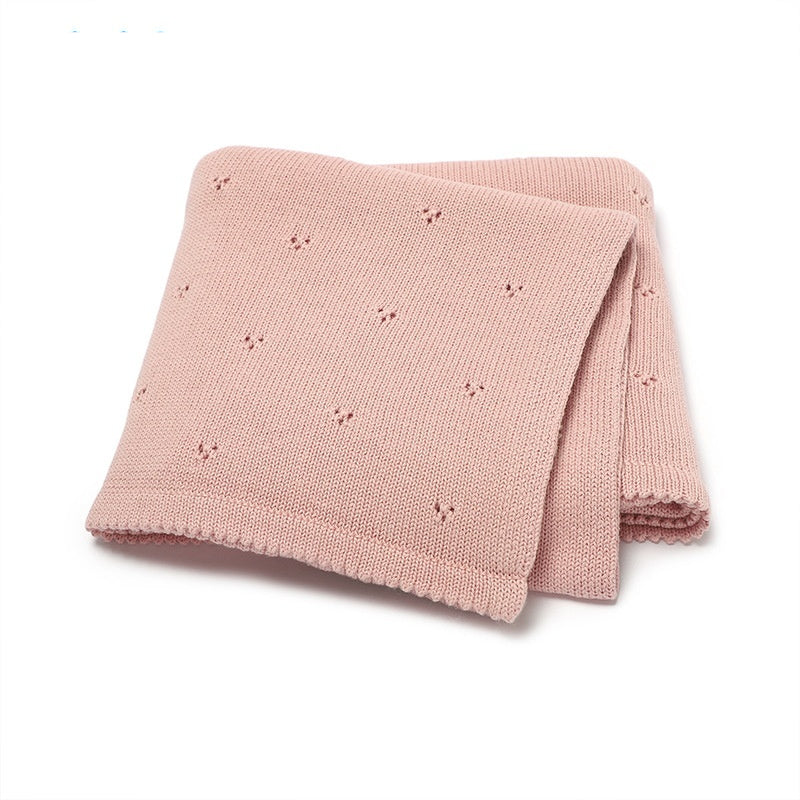 Bébé Garçons et Filles' tricoté Solid Couleur Hollow-out Dot Quilt Quilt
