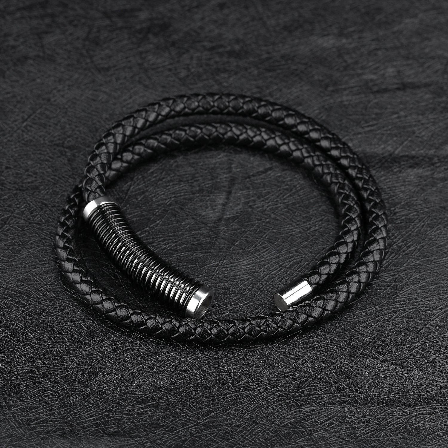 Vintage bracelet double en cuir de vache