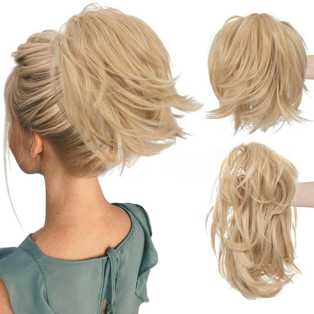 Haute température Synthétique Perruque Cheveux Clip-on Ponytail Femmes Court Style Volumineux Petit C