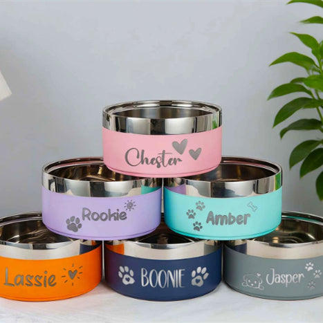Sur mesure Double couche en acier inoxydable chien grande capacité animal alimentation et eau bol alimentaire