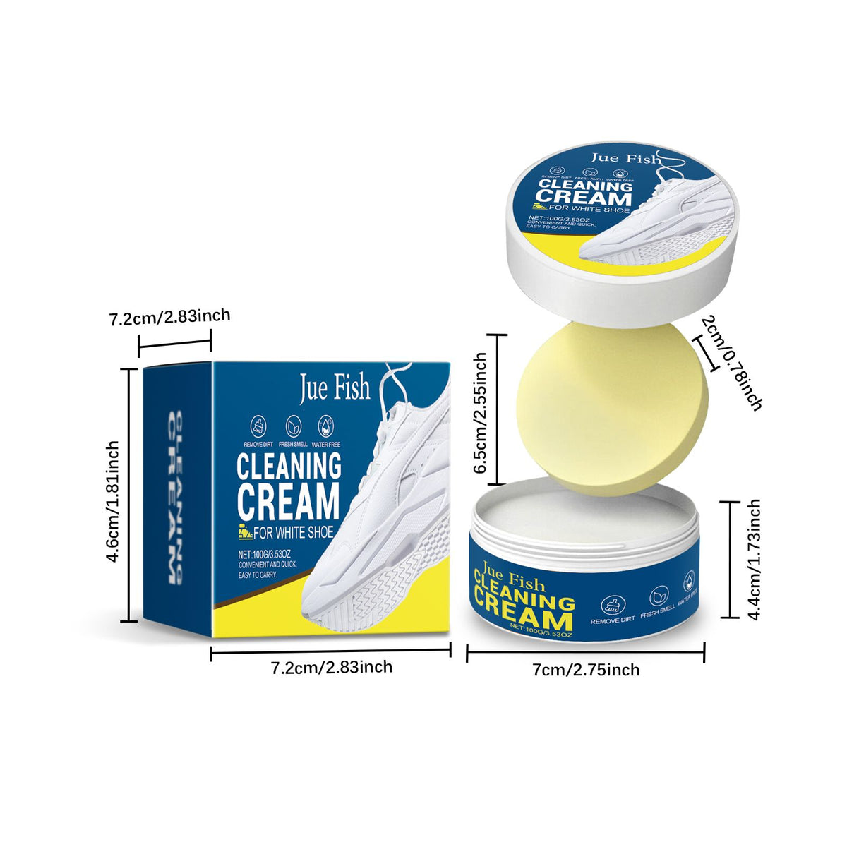 Crème de nettoyage de chaussures blanches JUE FISH