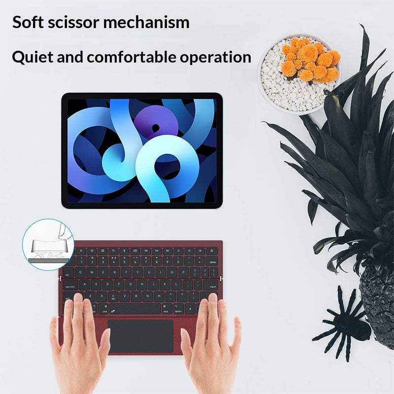 Portable ultra-fin sans fil mini-accordéon style triple Bluetooth clavier