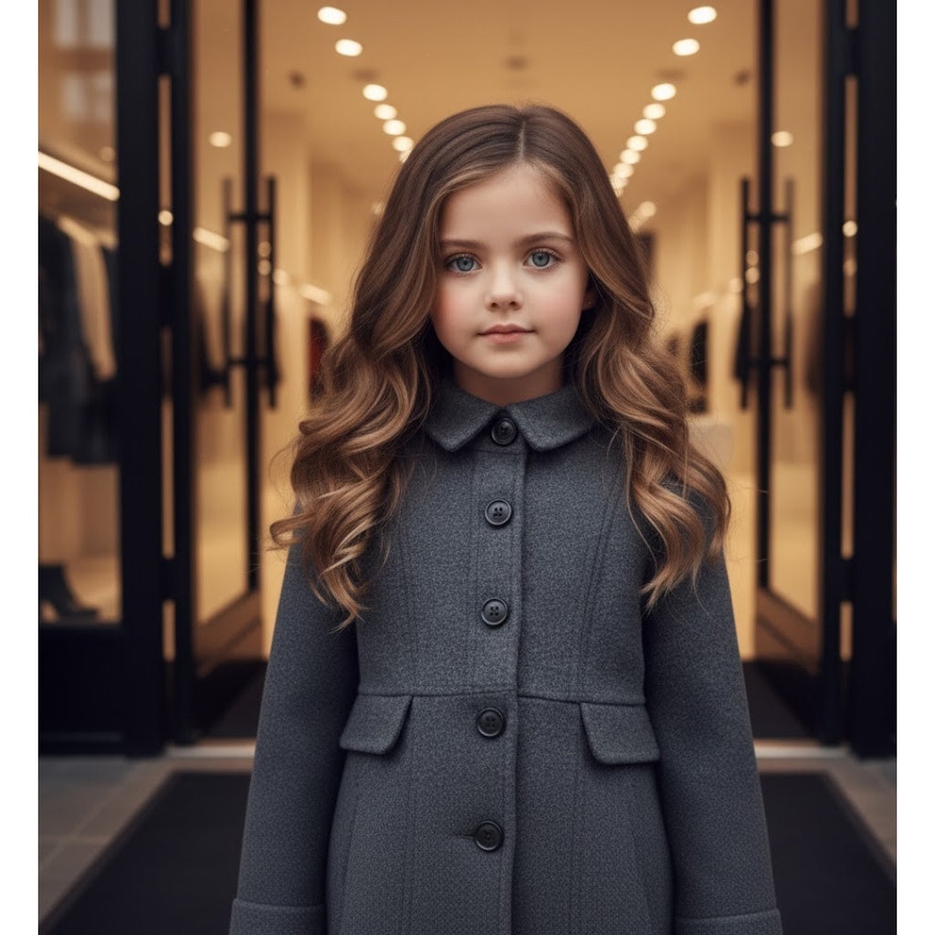 Filles épais chaud long manteau de laine Vintage Hiver manteau Automne 3-9Y