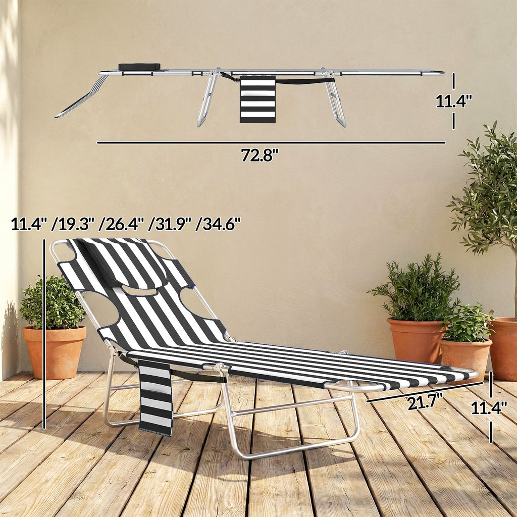 Chaise de tannage avec trou de visage
