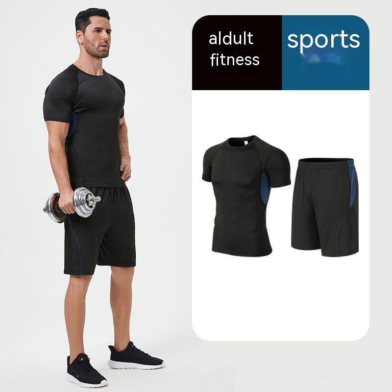 Fitness Suit Homme Running Night Running Sports Séchage rapide Cinq-pièces Foo