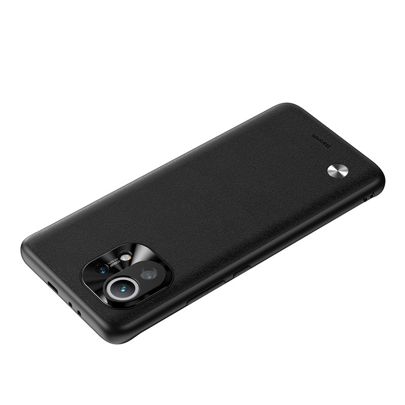 Étui en cuir uni en alliage pour Xiaomi 11