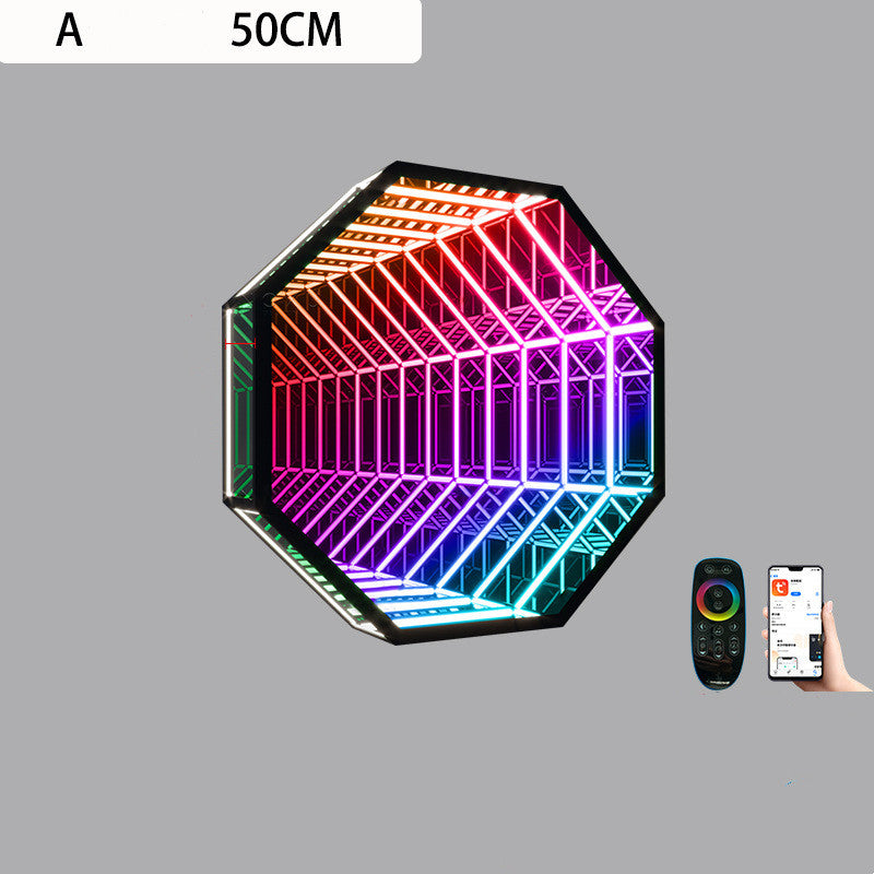 Moderne Abysse créative miroir Melaleuca Lampe murale colorée Octagon
