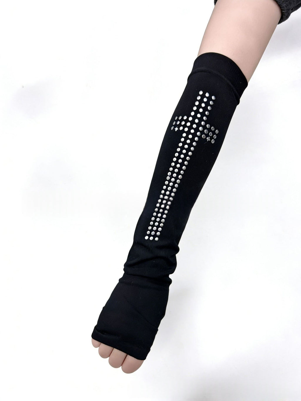 Gants sans doigts à perle croisée tricotée Arm Warmers Bandes-tête Chapeaux et Acces Tiestrendy