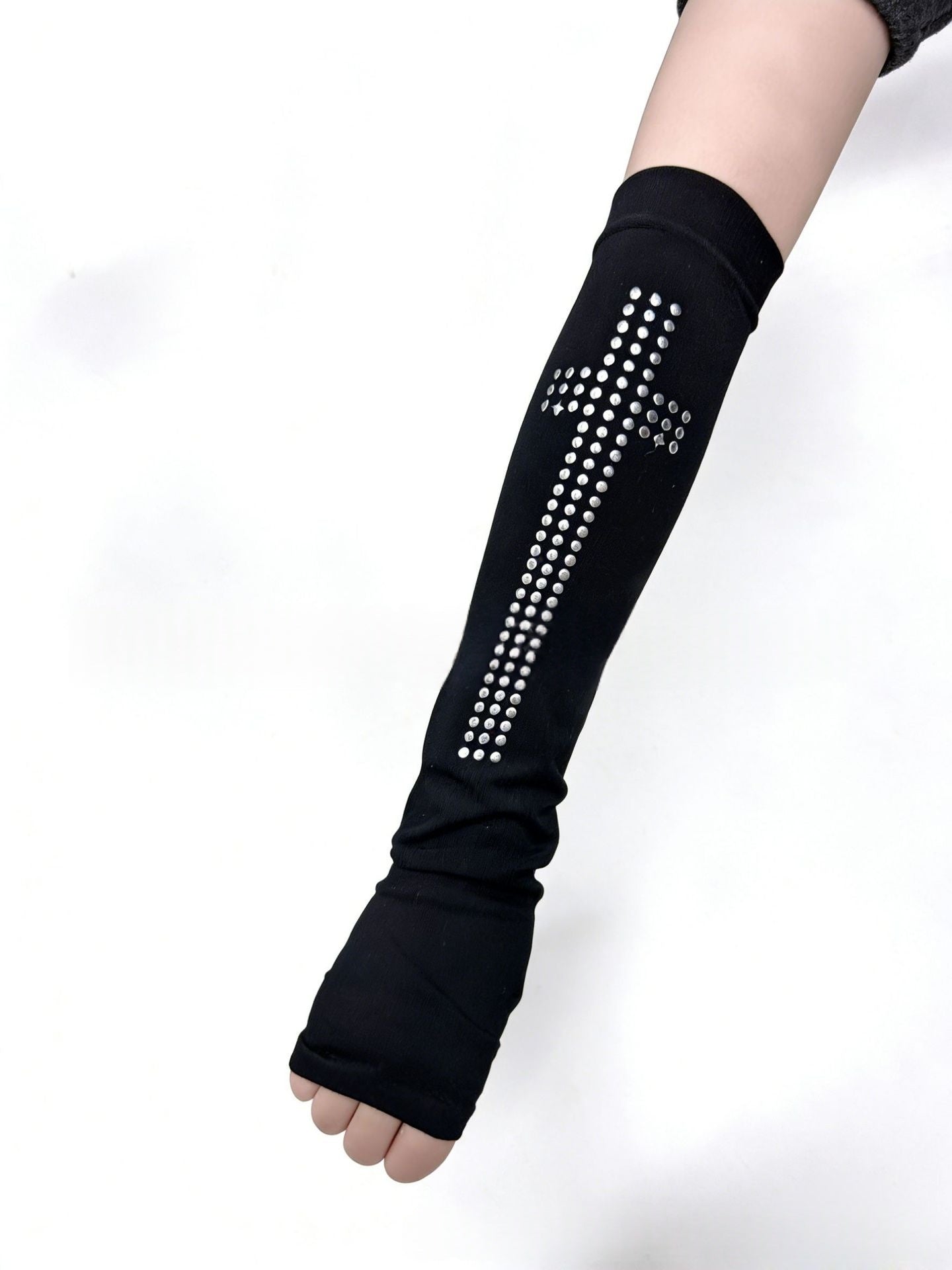 Gants sans doigts à perle croisée tricotée Arm Warmers Bandes-tête Chapeaux et Acces Tiestrendy