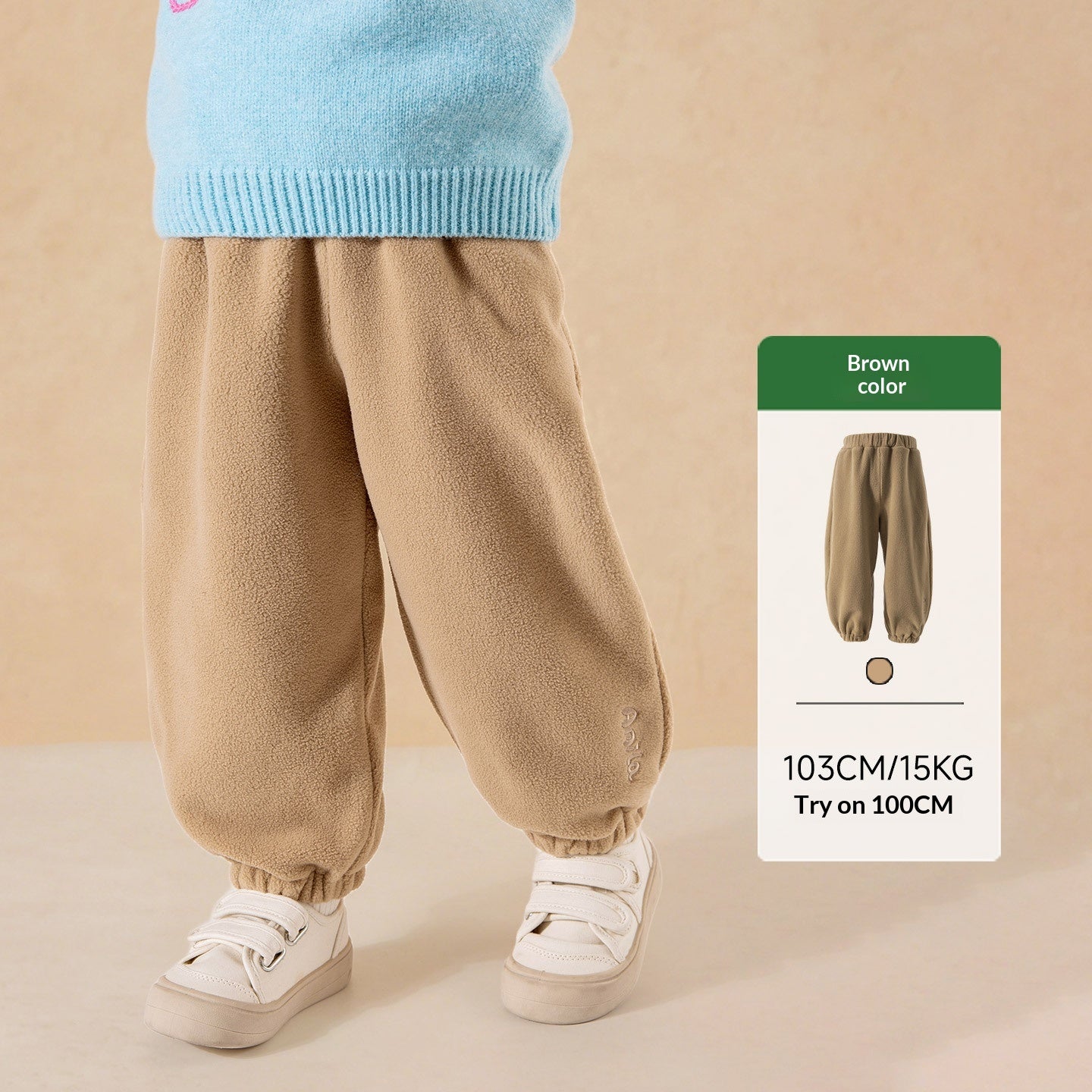 Pantalon élastique chaud de taille Hiver Casual Bas