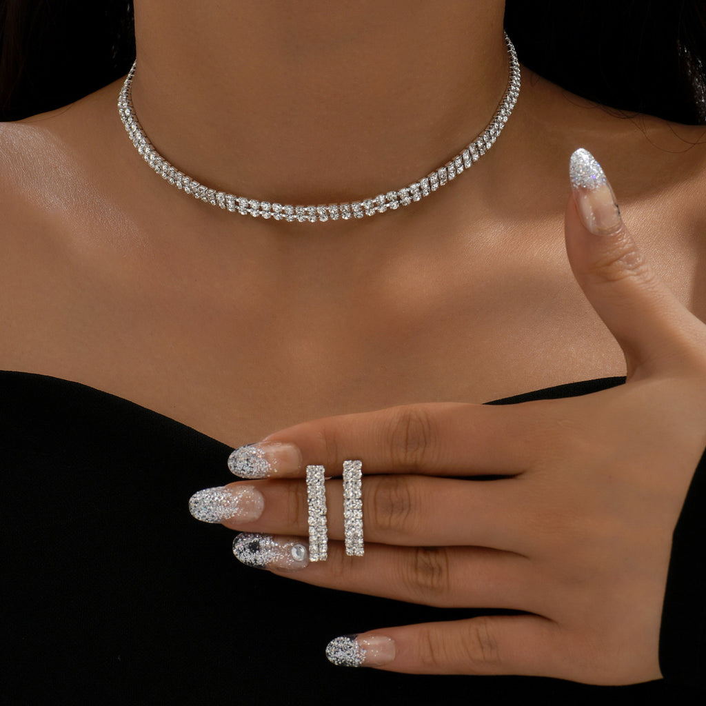 Ensemble de bijoux Femmes Baguette Tennis CZ 3Pcs