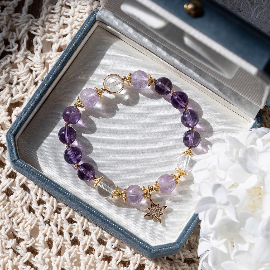 Natural Améthyst Student Office Worker Améthyst Bracelet en cristal Bracelet Femme Haute Sens