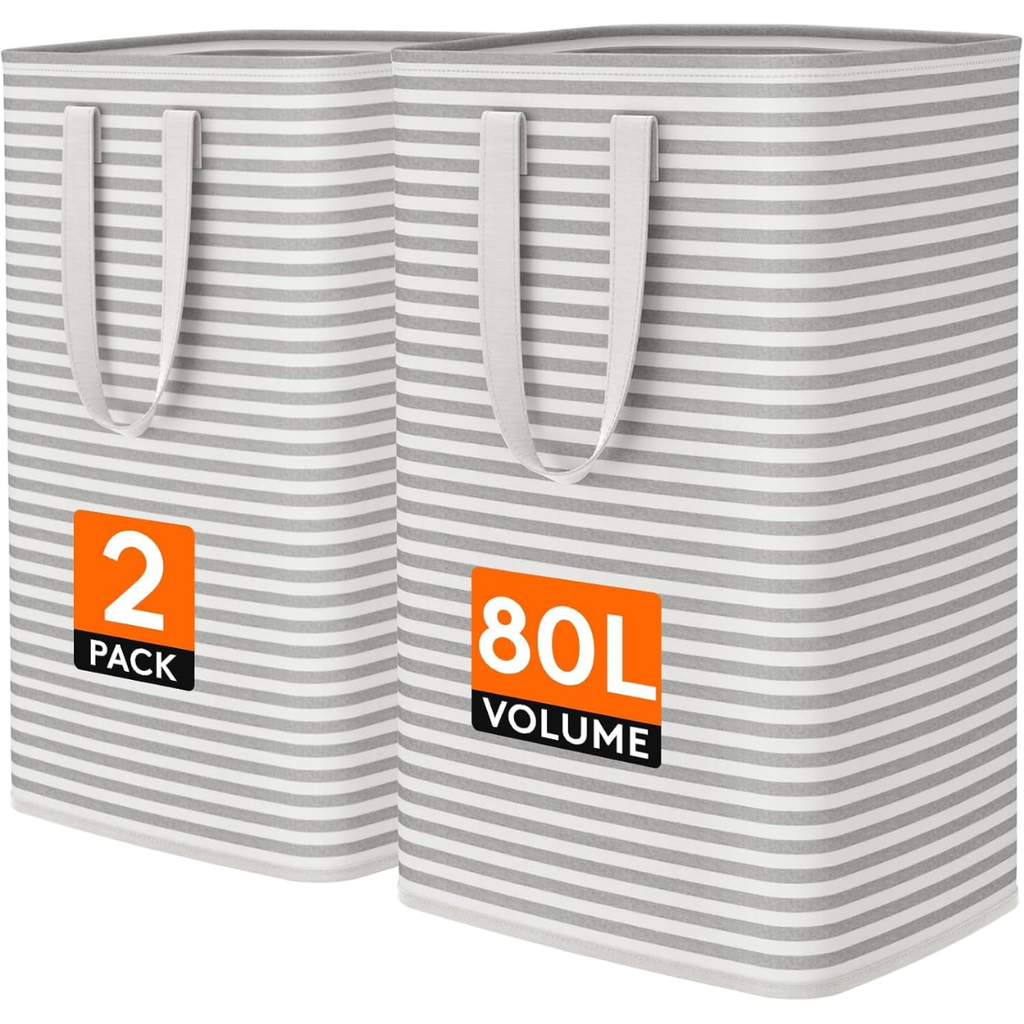 Panier de blanchisserie de 2 paquets 80L