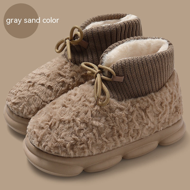 Bottes de neige Outer Wear En peluche coton rembourré Chaussures Poop Feeling Hiver Accueil Non-dérapant
