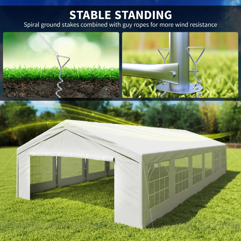 20 X 40 Ft Heavy Duty Party Tent Outdoor Gazebo Wedding Tent Event Shelter Carport BBQ White