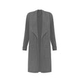 Femmes Waterfall Lapel Ouvert Avant Coat Longue Manche Loose Mid Longueur Veste Casual Outerwear