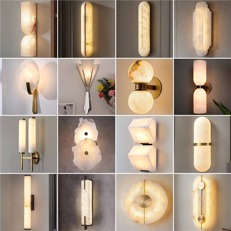 Lampe murale moderne minimaliste en marbre naturel