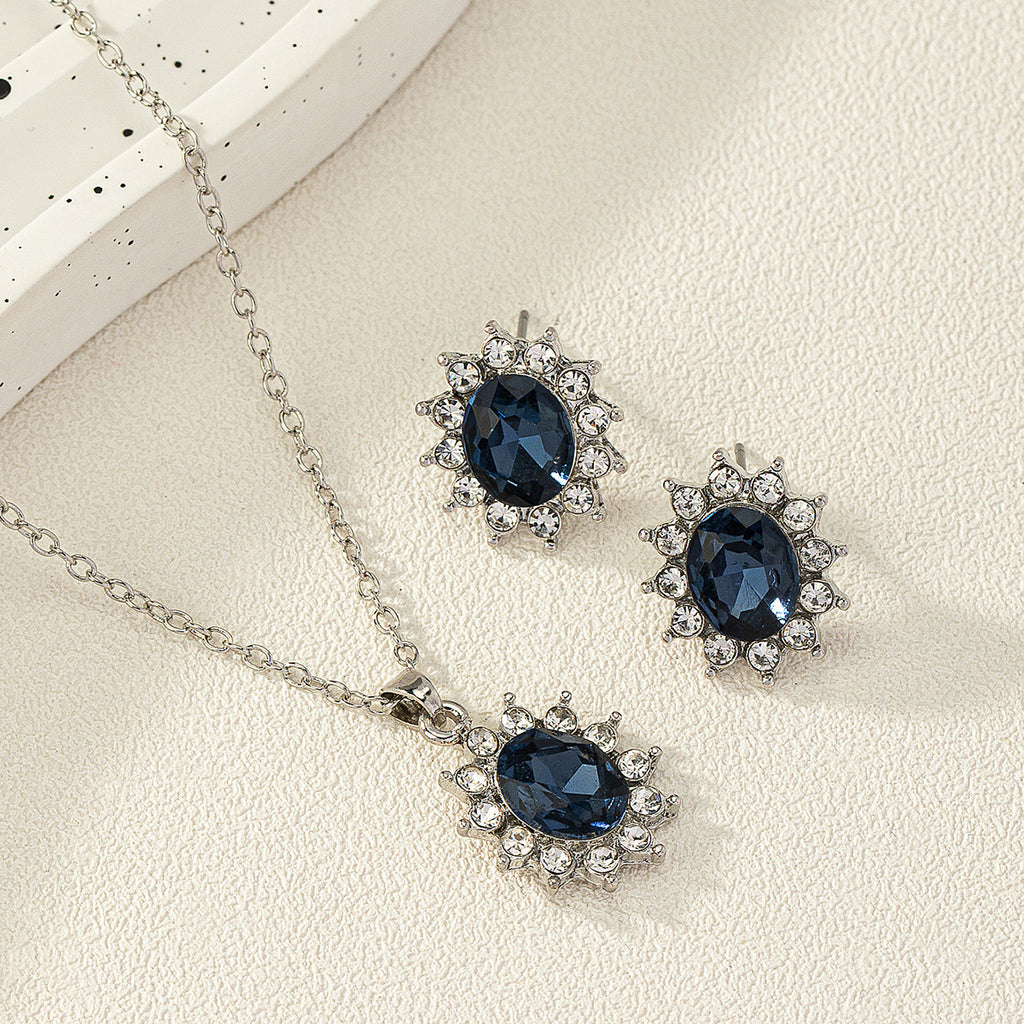 European and American Fashion SUNFLOWER Zircon Ear Stud Collier