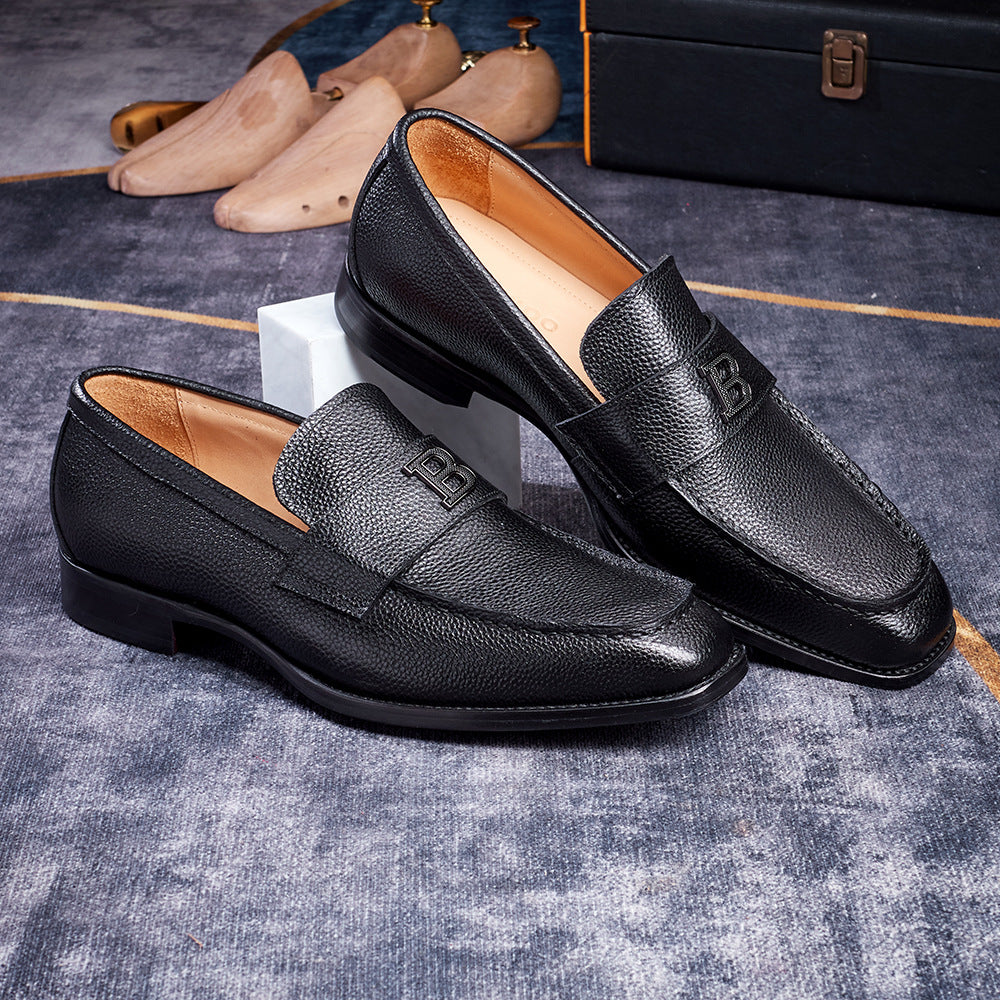 Mocassins pour hommes munis d'une semelle en cuir véritable et entièrement confectionnée de Cowhide