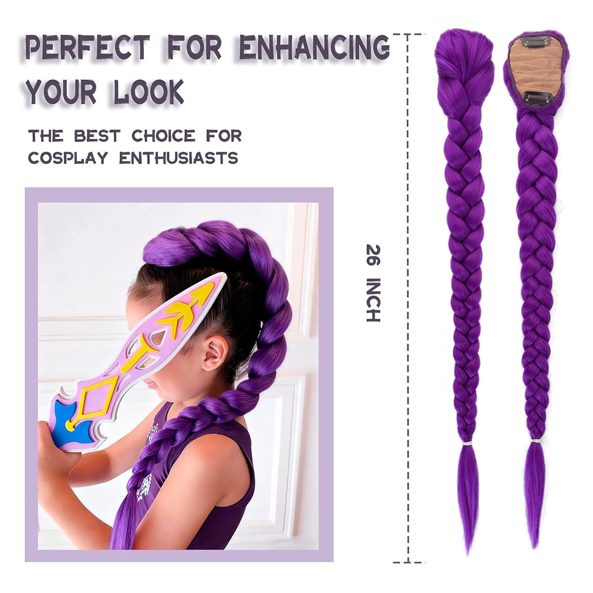 Extension de cheveux de queue de cheval tressée en croûte