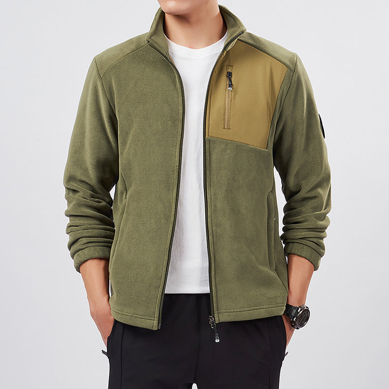 Veste polaire du couple avec un collier debout