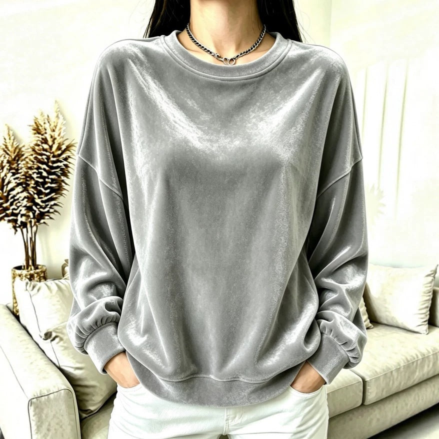 Femmes Casual Gold-velvet manches longues Hoodie