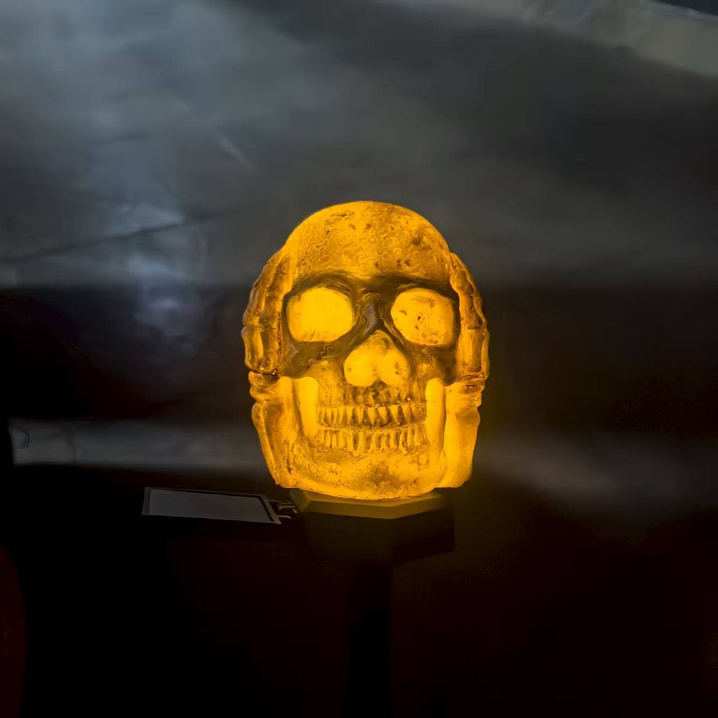 Lanterne en résine pour décors d'Halloween sur le thème du crâne