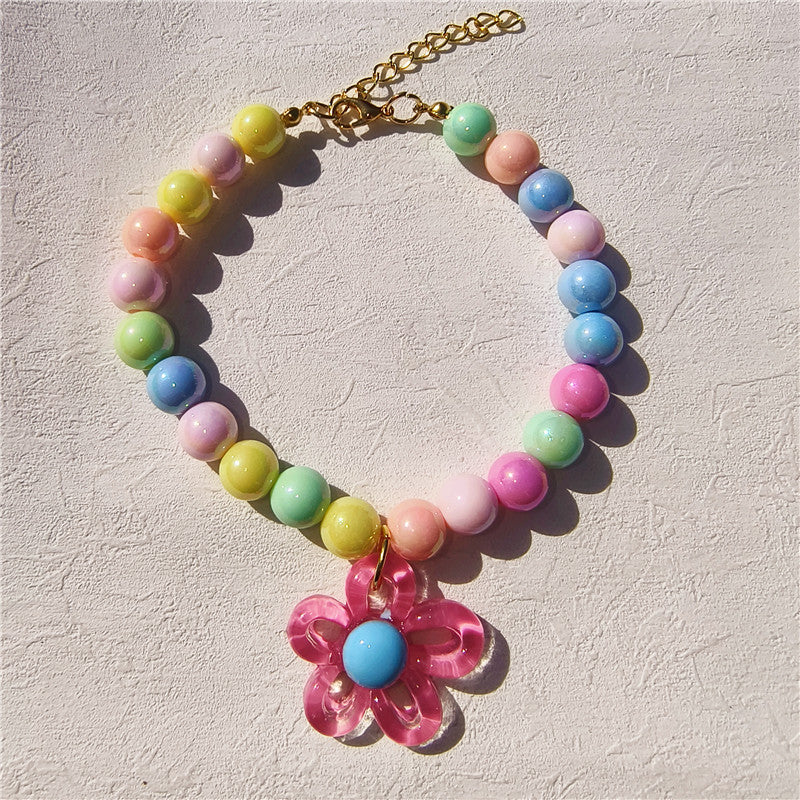 Collier pour animaux de compagnie coloré fait main