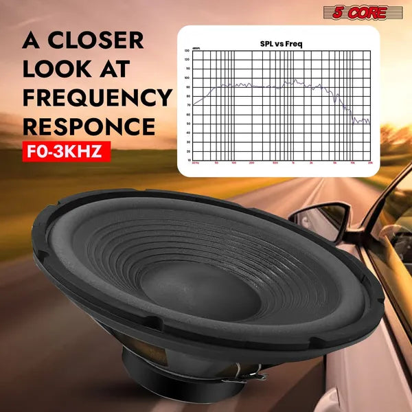 5 Core 15 pouces Subwoofer 450 Watt Auto Audio Sub Woofer 4 Ohm Paire W Deep Bass Remplacement