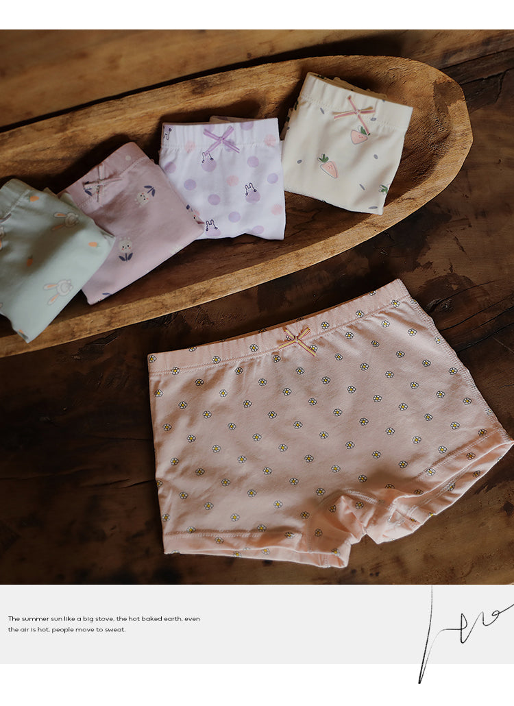 Slips de boxer en coton cartoon pour filles