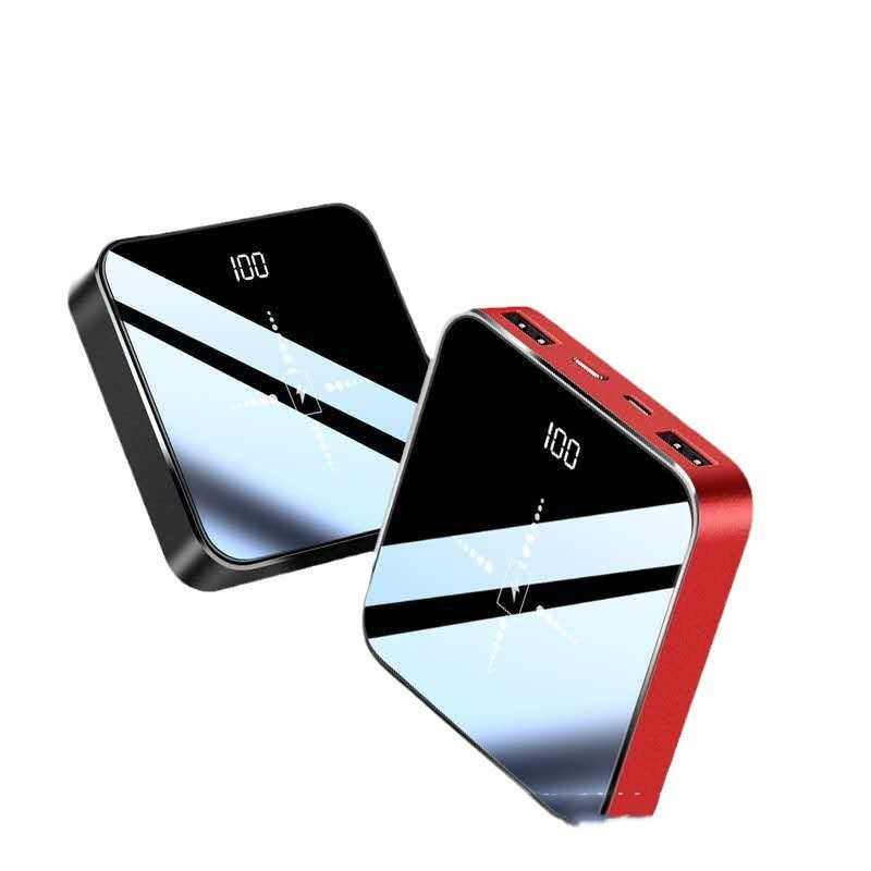Mini Power Bank Grande Capacité Double Face Miroir mince et compact