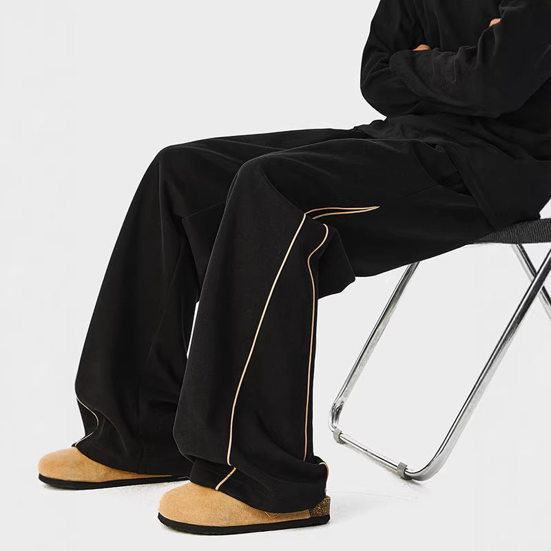 Pantalons de sport rayés noirs pour hommes