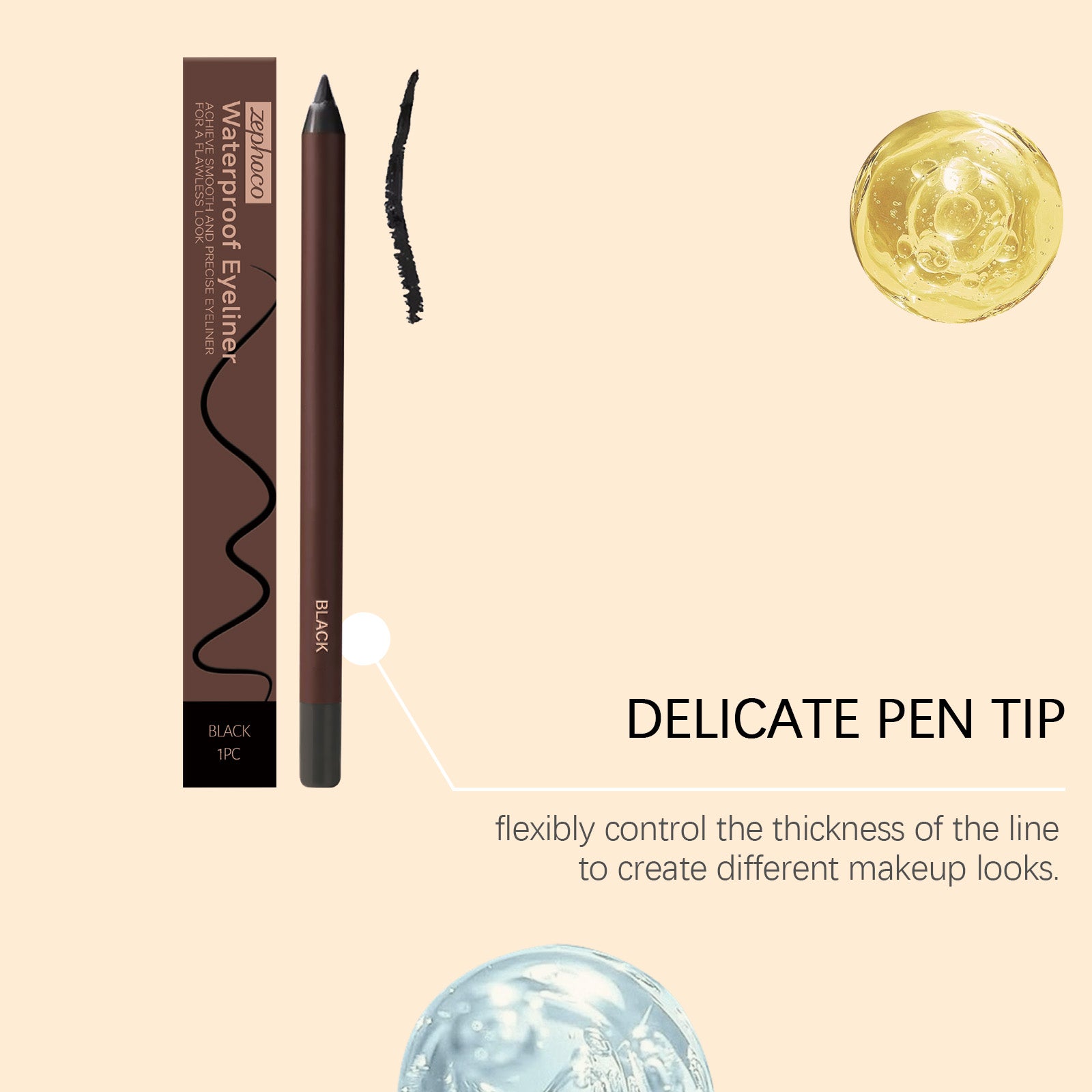 Eyeliner stylo imperméable noir 1pc1box