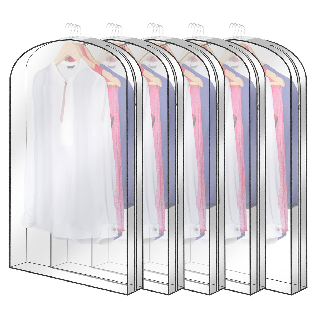 5 Pack 60In OU 40In Options Sac de vêtement pour suspendre des vêtements Organisation Imperméable à la poussière Waterpr
