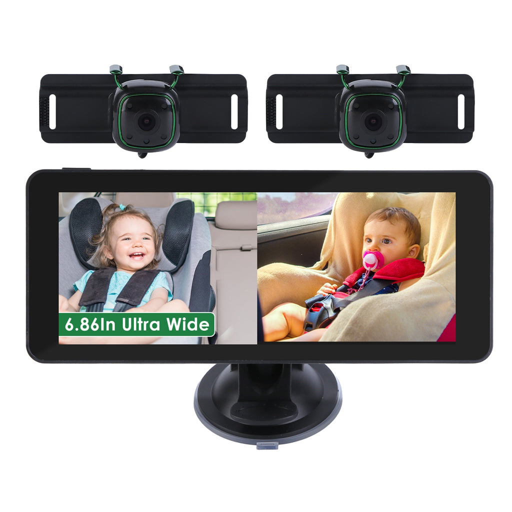 1Pc 1080P Caméra de voiture de bébé pour 2 enfants double chaîne voiture baby moniteur arrière face siège de voiture Ca