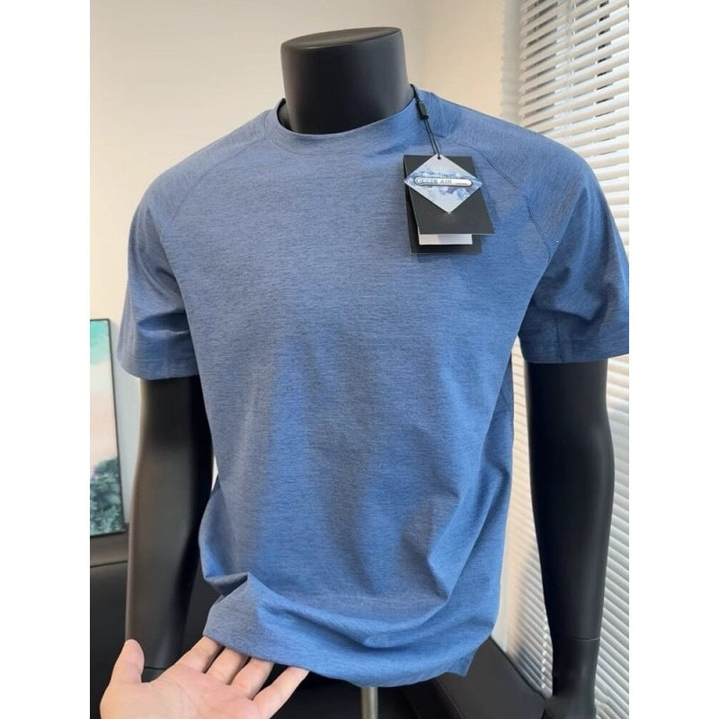 Ice Silk Stretch Fitness T-shirt à manches courtes en gros