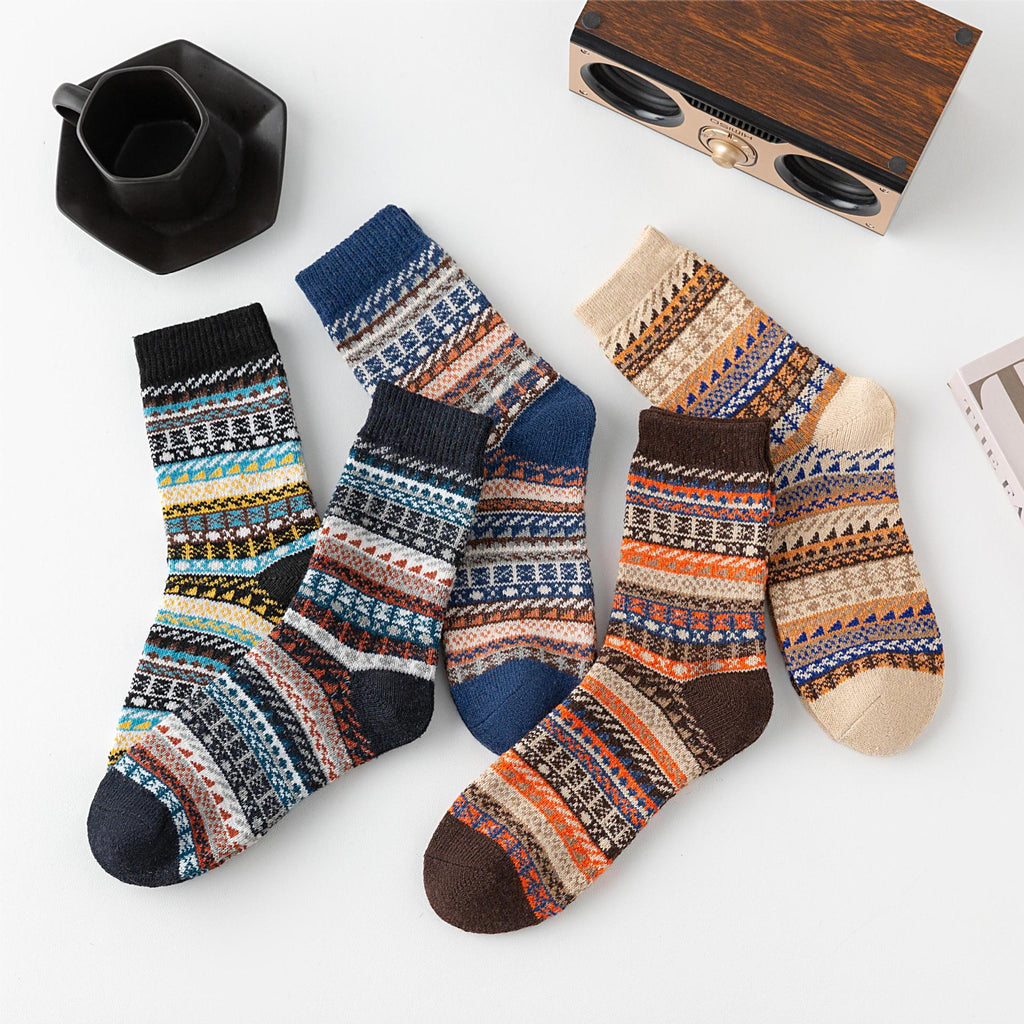 Chaussettes homme Vintage style ethnique Chaussettes en laine pour l'hiver