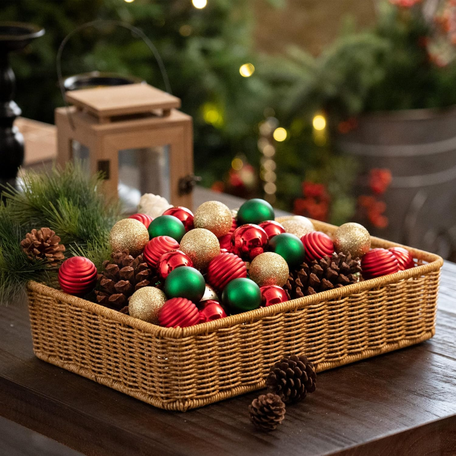 Petit arbre de Noël Décorations Balles ornements 24ct 1.57 Rouge Vert et Or Shatterproof