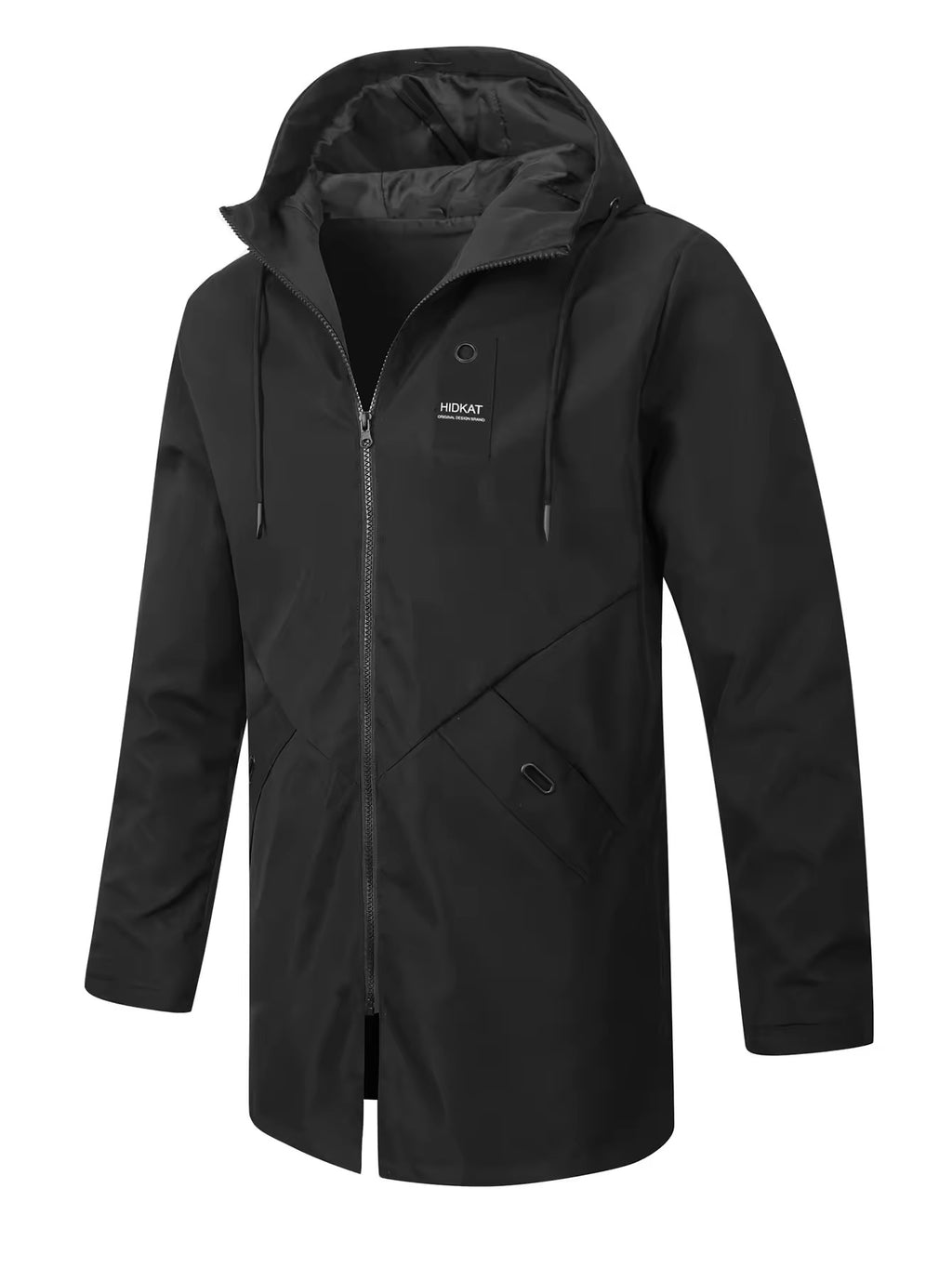 Mi-longueur Homme Hooted Casual Workwear Shell Jacket Windproof Jacket