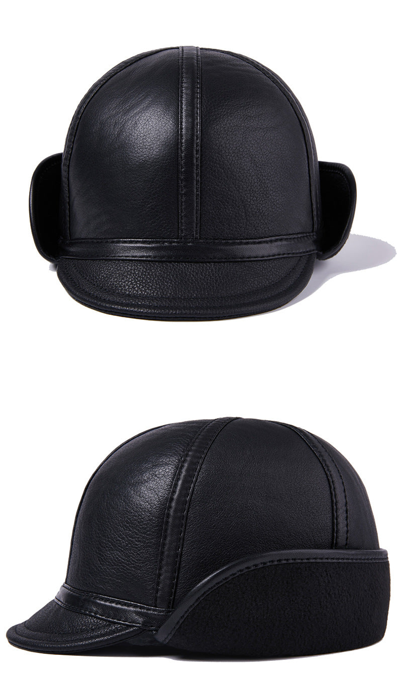 Chapeau d'hiver en cuir casual pour hommes