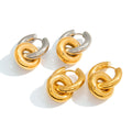 Boucles d'oreilles en acier inoxydable à boucles doubles Léger Luxe et haut de gamme