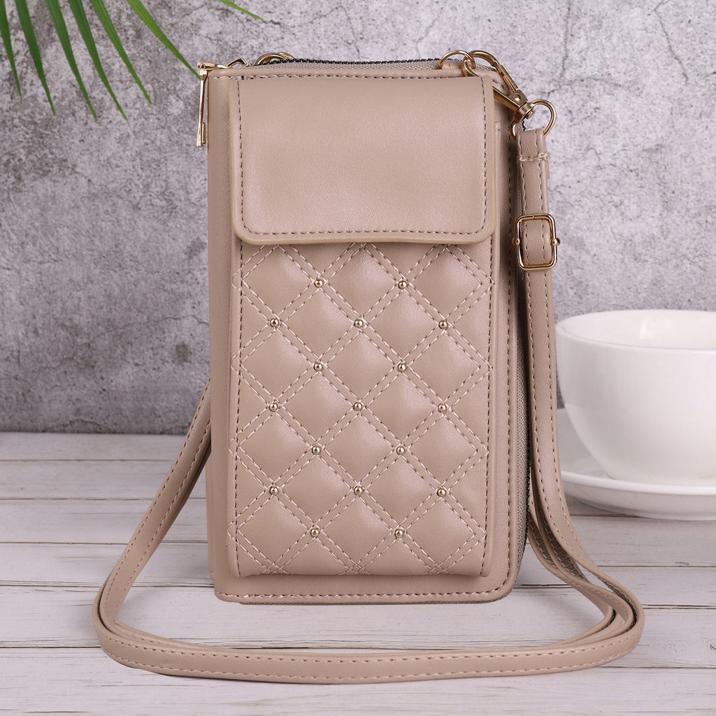 Mode tout-match Mobile Phone Bag Style classique Rhombus Light Luxury