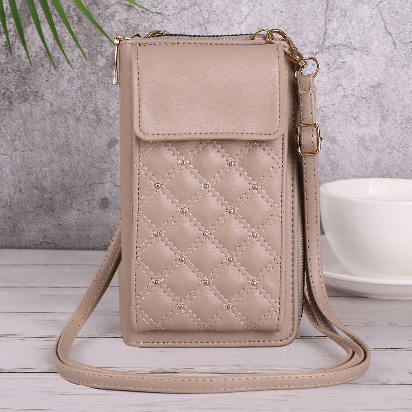 Mode tout-match Mobile Phone Bag Style classique Rhombus Light Luxury