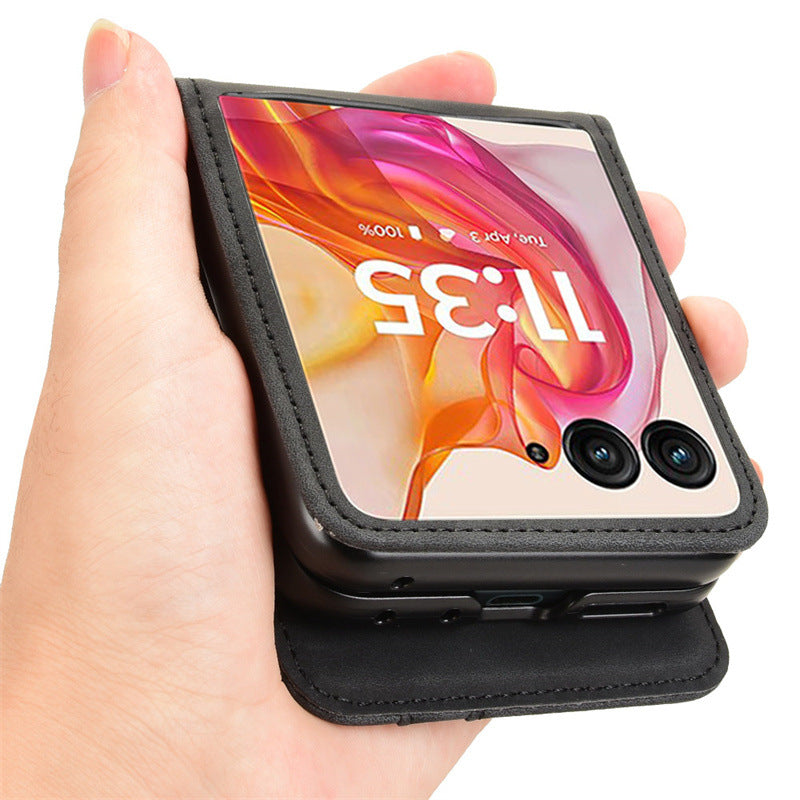 Flip Card Étui de téléphone en cuir résistant à la chute