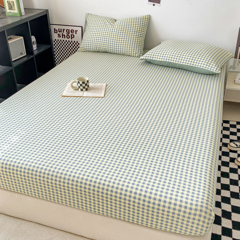 Minimalist Coton Lavé Couleur Solide Produit simple Fitted Sheet