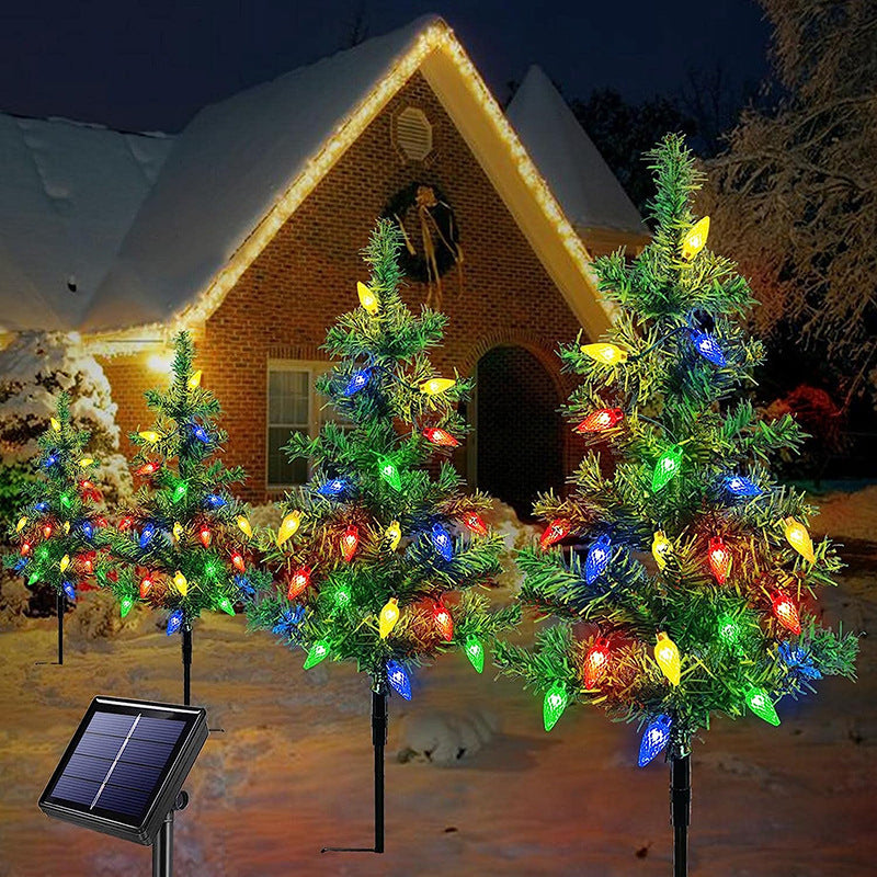 Arbre de Noël solaire extérieur décoration cour lampe de paysage