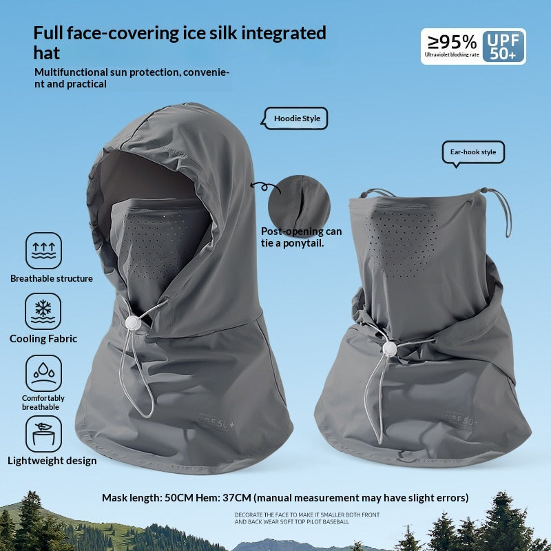Masque de protection solaire pleine face Blocking UV Respirant Visage unique pour vélo