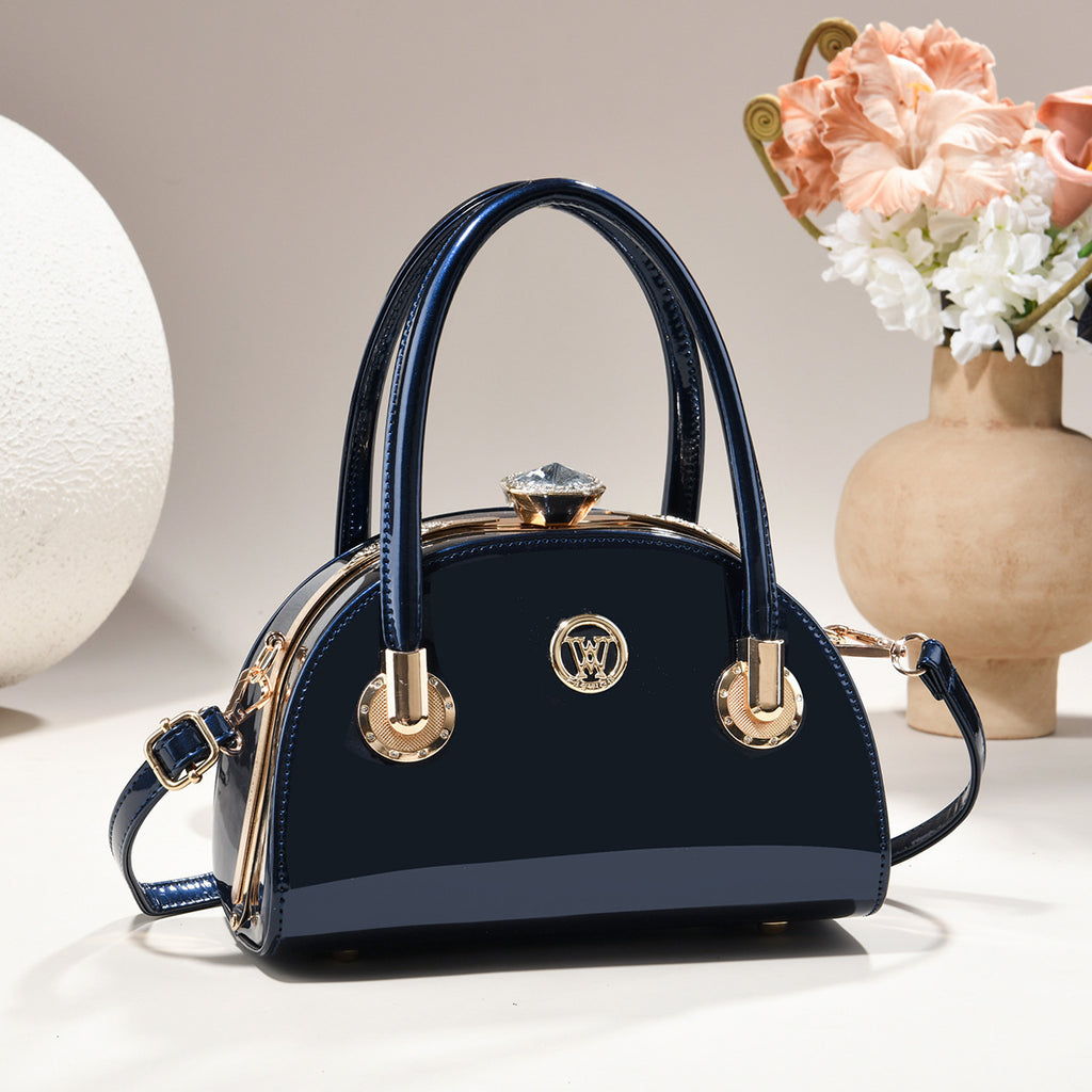 Sac à main en or pour femmes Sac shell en cuir brillant léger